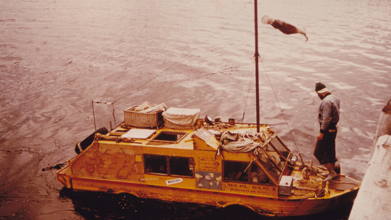 Illustration for article titled The Time A Guy And His Wife Sailed Across The Ocean In An Amphibious Jeep